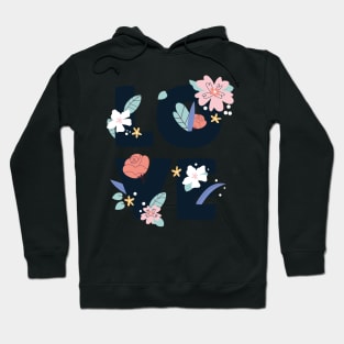 Love Floral Layers Pattern Beautiful Flowers Hoodie